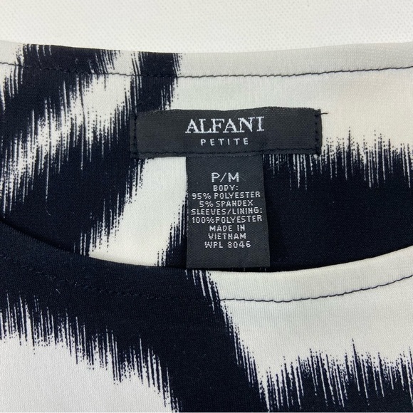 Alfani Zebra Stripe 3/4 Bell Sleeve Blouse, PM - Picture 10 of 12